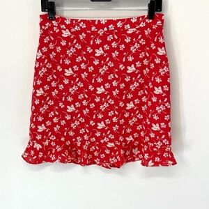 J crew mercantile Floral Red Skirt women’s 6